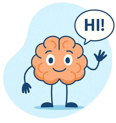 Home Brain cartoon saying hi