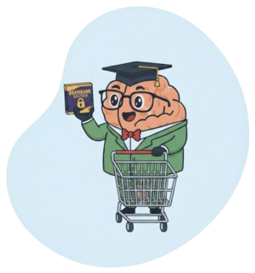 Brain cartoon saying hi