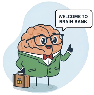 Brain cartoon saying hi